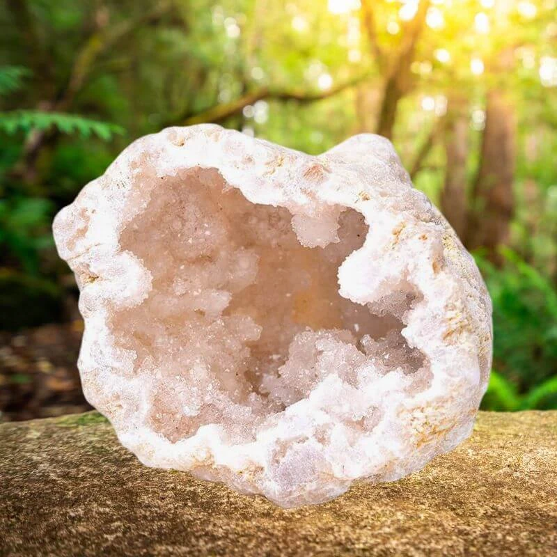 Geoda de cuarzo blanco